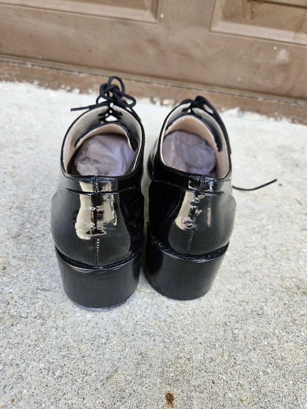 Louise et Cie Finch Shoes Womens 7M US  Oxford Lace Up Block Heels Leather Black